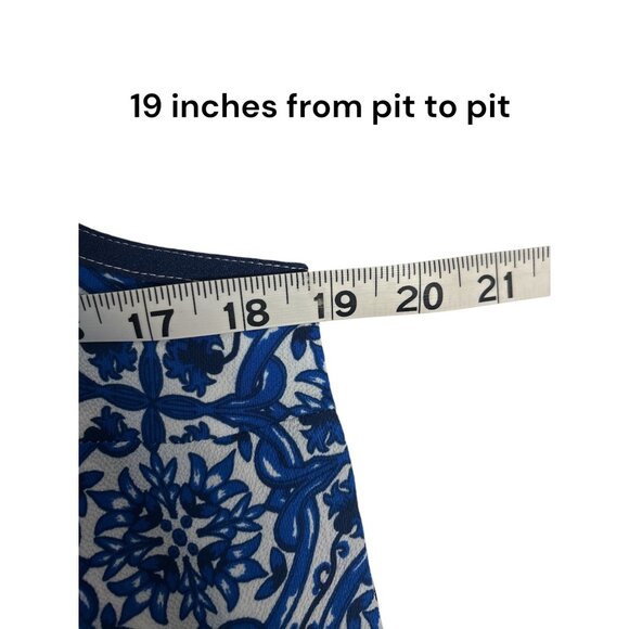 Mud Pie Womens Blue & White Sleeveless Shift Dress Size M Polyester Blend - Picture 8 of 9